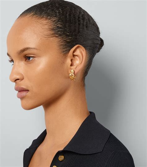 gucci hoop earrings with interlocking g|gucci bamboo hoop earrings.